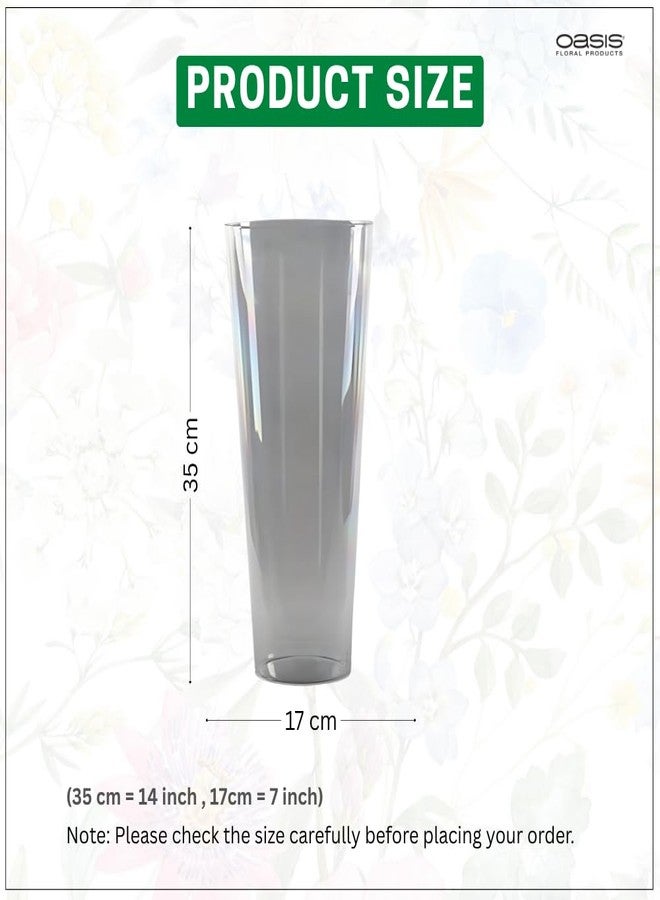 Oasis Decorative Acrylic Unbreakable Classic Flower Vases for Table Centerpiece, Home Decor, Floral Arrangement, Office, Events, Gifting & More - Conical Clear - Image 3